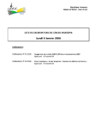 05 janvier 2026 Liste délibérations CM PANNEAU